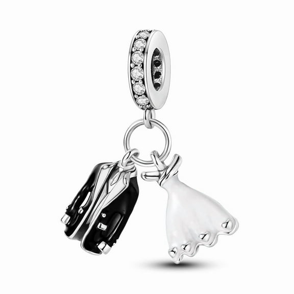Wedding Dress And Suit Two - In - One Pendant Charm, Compatible with Most Bracelet, Charm for Bracelet