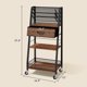 thumbnail image 2 of Carrito utilitario Homsorout de metal de 3 niveles con cajón y ruedas, 2 of 8