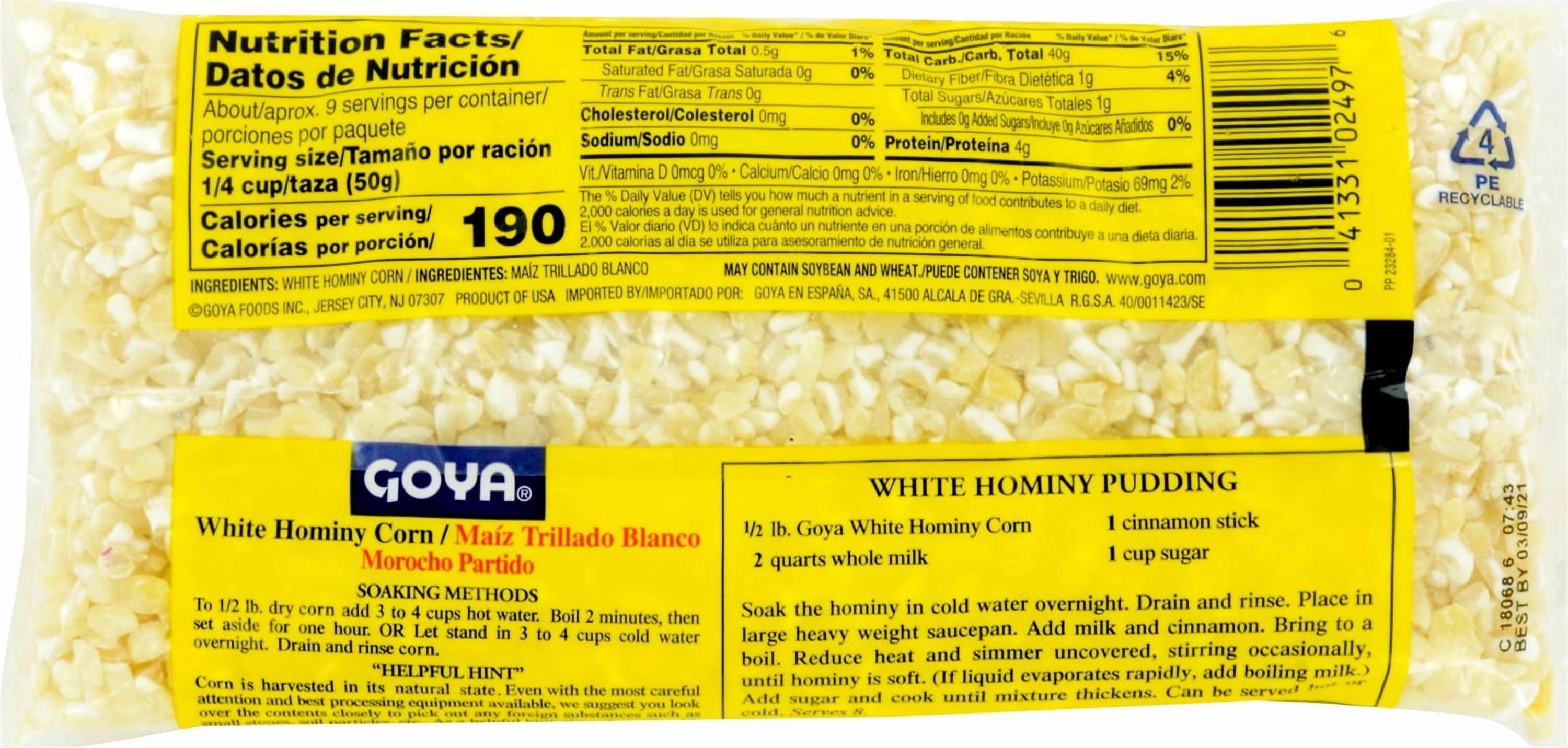(6 pack) Goya Foods White Hominy Corn, 16 Oz