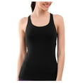 thumbnail image 5 of Womens Racerback Tank Top Seamless Stretch Sleeveless Solid Cami Sports Black, 5 of 7