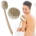 thumbnail image 4 of Cepillo de baño corporal con nudos de masaje, mango largo extraíble, exfoliación suave que mejora las funciones linfáticas, exfolia y estimula la circulación sanguínea Muyoka Hogar, 4 of 5