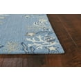 thumbnail image 3 of 8'x10' Sea Blue Hand Hooked Bordered Coral Reef Indoor Area Rug, 3 of 4