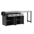 thumbnail image 4 of Extendable Kitchen Island With Smooth Door & Storage - Grey 2 Large Drawers Metal Slide, 4 of 6