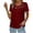Wine, variant on Summer Tops Sevevn Women Fashion Lace Splicing Round Neck Short Sleeve T-Shirt Blouse Womens Shirts