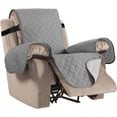 thumbnail image 1 of Funda reversible para silla para perros, repelente al agua para mascotas, funda para sofá, funda para silla, correas gruesas de 2.0 in, protector de silla antideslizante, asiento acolchado suave, ancho de hasta 21.0 in (sillón, marfil/beige) gris claro/beige, sillón reclinable de gran tamaño, 1 of 5