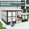 thumbnail image 3 of Domi 12x14FT Sunroom, All Season Outdoor Permanent Wall Mounted Solarium with Detachable Polycarbonate Windows, Aluminum Lean Sun Room with 2 Lockable Sliding Doors for Garden Patio Deck, 3 of 9