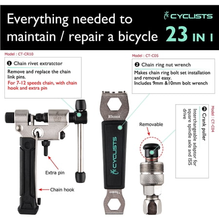 CYCLISTS 自転車専用工具セット 23点セット シマノ対応 ツールボックス付き 自転車 組立て メンテナンス 修理（CT-K01）
