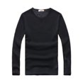 thumbnail image 1 of Minnieouse Top básico para hombre, ropa interior cálida de manga larga con cuello redondo, Base para clima frío, ropa de Color sólido, Jersey, Camisetas L Espesar negro, 1 of 6