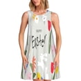thumbnail image 1 of Balery Happy Easter Vestidos de verano para mujer con estampado: vestido holgado sin mangas, vestido playero informal y cómodo para días calurosos., 1 of 7