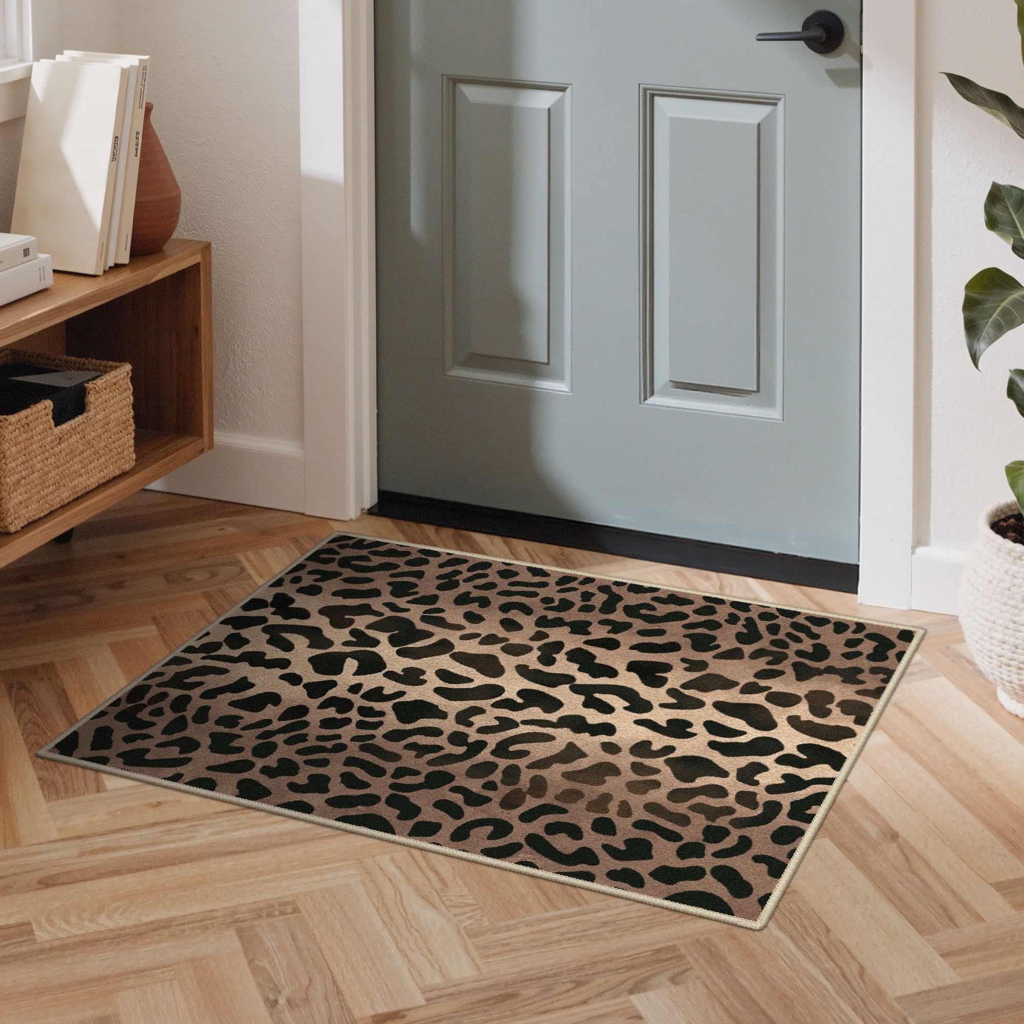 KUETH 2x3 Panthera Area Rugs Machine Washable Rugs for Living Room, Non Slip Flat Pile Rug with Rubber Backing, Modern Rug for Entryway Bedroom Dining Room Home Office