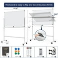 thumbnail image 4 of Grand Tableau Blanc Magnétique Effaçable à Sec sur Roulettes - Tableau Effaçable à Sec 48 x 32 Pouces avec Support, Hauteur Ajustable, Double Face, Tableau Blanc Mobile à Chevalet sur Roues avec 25 Feuilles, Bloc-Papier, Bureau, Maison et Salle de Classe, 4 of 4