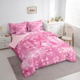 thumbnail image 3 of Manfei Letter A Monogrammed 7-Piece Twin Bedding Sets,Cartoon Bow Tie Bedding Comforter Set,Chic Starry Night Sheet Sets For Child,Microfiber Room Decorative Reversible, 3 of 8