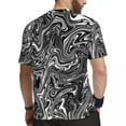 thumbnail image 4 of Black And White Liquid Gym T Shirt Abstract Marble Fashion T-Shirts Couple Casual Tshirt, 4 of 5