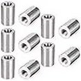 thumbnail image 3 of MroMax 10Pcs M10 Round Connector Nuts, 304 Stainless Steel Rod Coupling Nuts 30mm/1.18" Length Female Thread for Camera Pan, Lamp Bracket, Glass Folding Dining Table Silver, 3 of 4