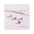 thumbnail image 5 of Brilliant Prong Simulated Ruby Girls Earrings Screw Back 14k White Gold, 5 of 7