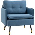 thumbnail image 1 of HOMCOM Accent Chair with Tufted Back Cushion and Steel Legs for Living Room, 1 of 10