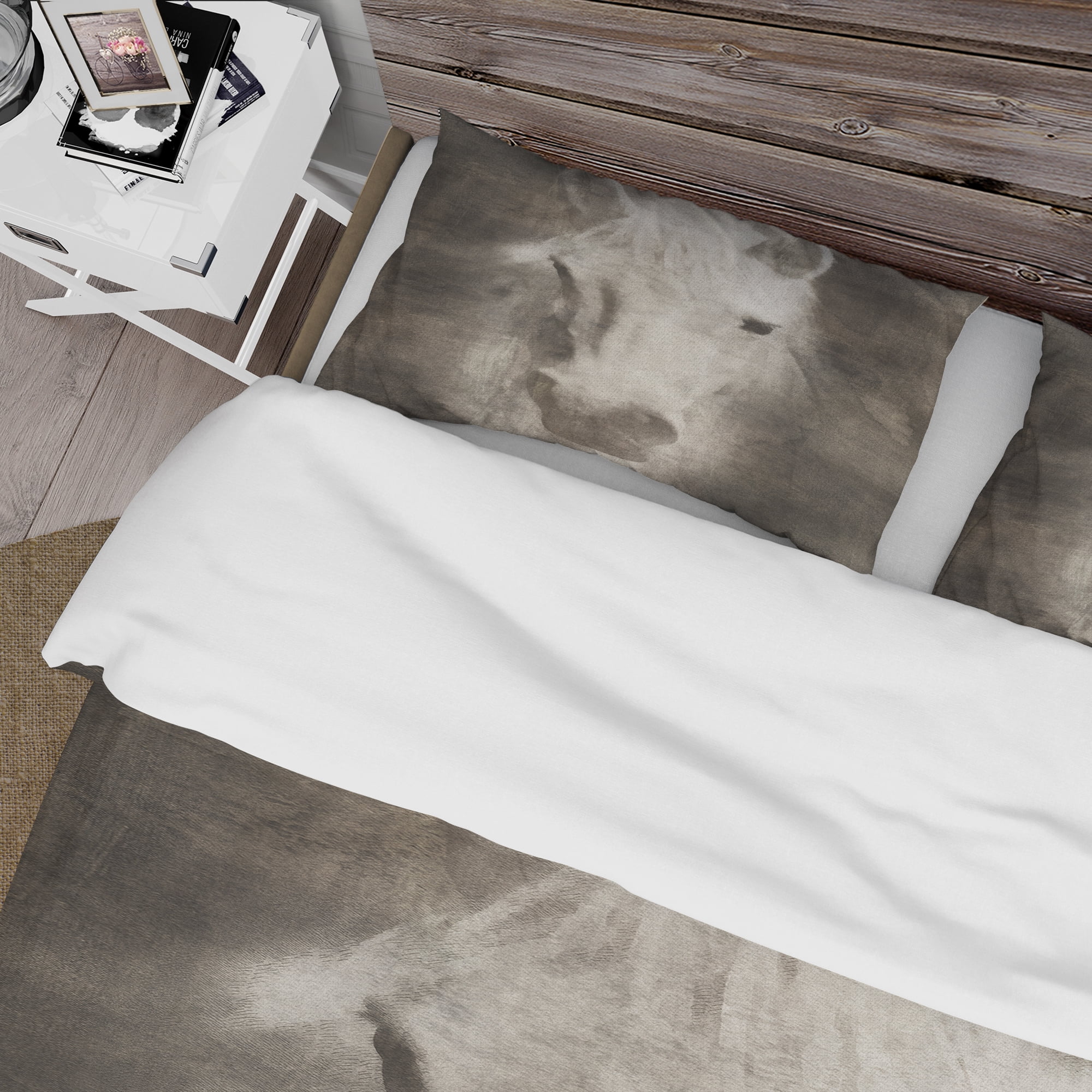 Designart 'Farmhouse Horse III' Farmhouse Duvet Cover Set