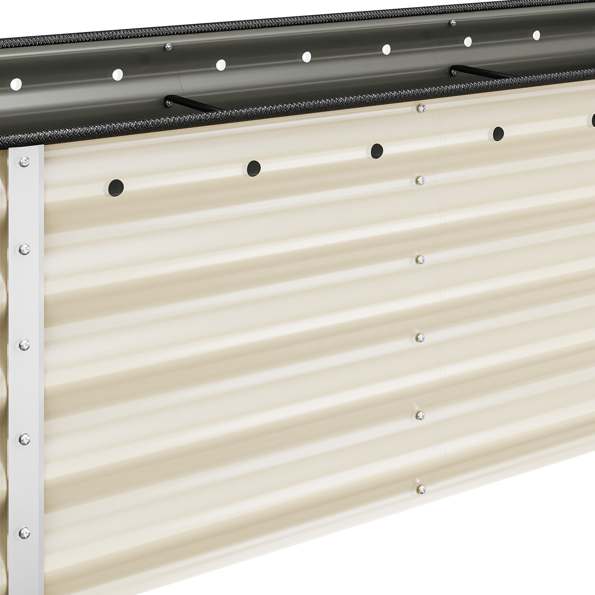 Uforic 6.2ft x 2ft Outdoor Raised Garden Bed Kits,6 in 1 Large Galvanized Metal Patio Planter Box with Safety Rubber & Gloves, for Vegetables Flowers,White
