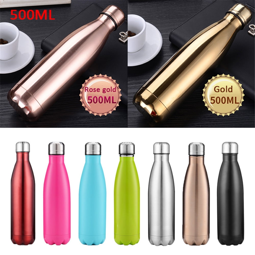 Water Bottle Stainless Steel Leak Proof Large Capacity 500ML Cola Shape ...