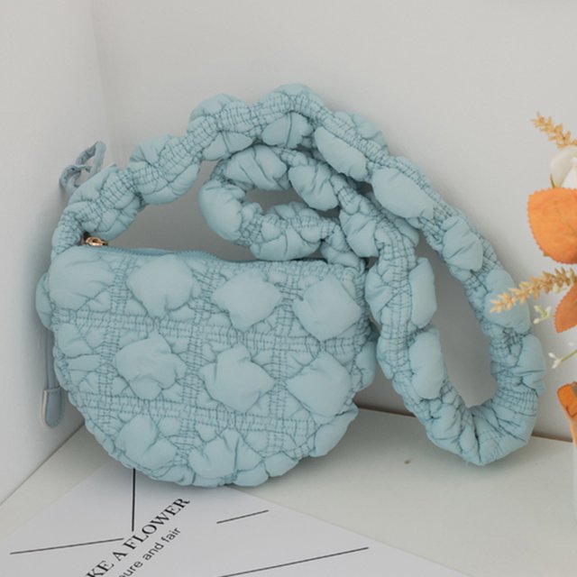 Bolso de nube Ndcxsfigh bolso de mano de nailon acolchado azul claro