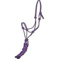 thumbnail image 2 of Gatsby 5-111130 Classic Cowboy Rope Halter with Lead - Black & Purple - Horse, 2 of 3
