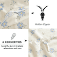 thumbnail image 5 of NAYOROOM 3 Pieces Blue White Floral Reversible Gingham Pattern Duvet Cover Queen Set, Soft Floral Bedding Set for Adults, 5 of 11
