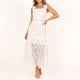 thumbnail image 1 of Vestido Largo Blanco Vestido ajustado para mujer Ahueca hacia fuera el ajuste del cordón Ver a través del estilo elegante Traje de vacaciones Cgtredaw M Blanco para Mujer, 1 of 1