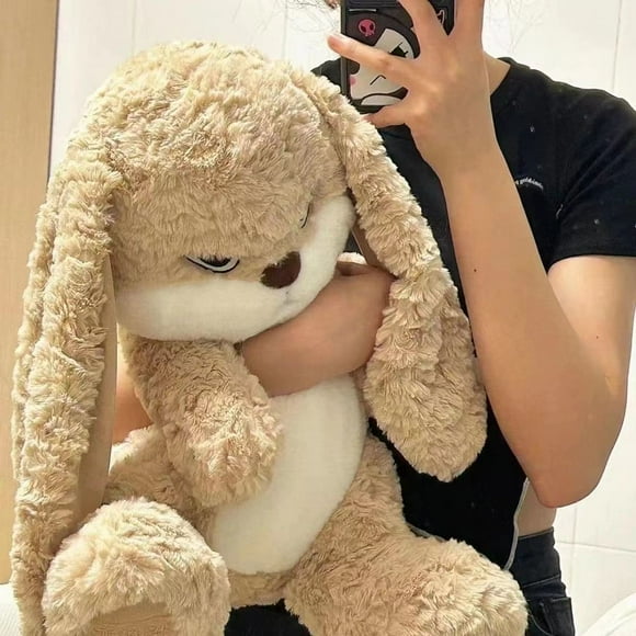 Grande Peluche Lapin en Colère Jouet en Peluche Animal Mignon Poupée Kawaii Jouets en Peluche Doux Modèle Déco de Chambre Cadeaux d'Anniversaire