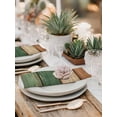 thumbnail image 5 of Farmhouse Dark Sage Green Brown Cloth Napkins Set of 8 Reusable Dinner Napkins, Vintage Wooden Striped Cocktail Napkin Washable Table Napkins for Wedding/Holiday Party/Baby Shower 20"x20", 5 of 7
