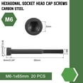 thumbnail image 2 of Hex Socket Bolt (M6-1x65), Grade 12.9 Carbon Steel Hex Socket Drive Screw, Black, 20 Pcs, 2 of 6