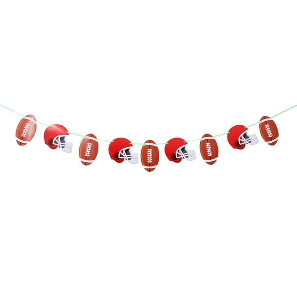 GOOHOCHY 1 juego de cumpleaños colorido conjunto de banner decorativo tema de fútbol Bunting bandera deportiva guirnalda creativa suministros de fiesta de cumpleaños favores
