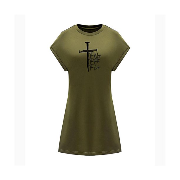 Minivestido clásico de manga corta para el verano de mujer, perfecto para la oficina todos los días. XL