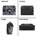 thumbnail image 2 of SCRAWLGOD Butterfly Leaf Pearl Gemstone Print Black PU Leather Crossbody Bags for Women Crossbody Purse with Detachable Strap Zipped Pockets Handbag Shoulder Bag, 2 of 7