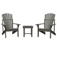 thumbnail image 1 of Vifah Renaissance 3 Pièces Patio Adirondack Conversation Mis en Gris, 1 of 8