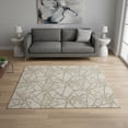 thumbnail image 2 of HomeRoots 675278 5 x 8 ft. Beige, Ivory & Brown Geometric Transitional Washable Machine Made Rectangle Area Rug with UV Protection, 2 of 9