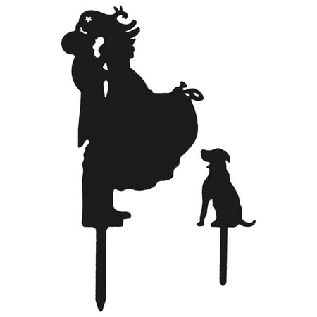 Dot Wedding Cake - Unique Bargains Wedding Acrylic DIY Bride Groom and Dog Decor Cake Topper Pick Black 2 in 1