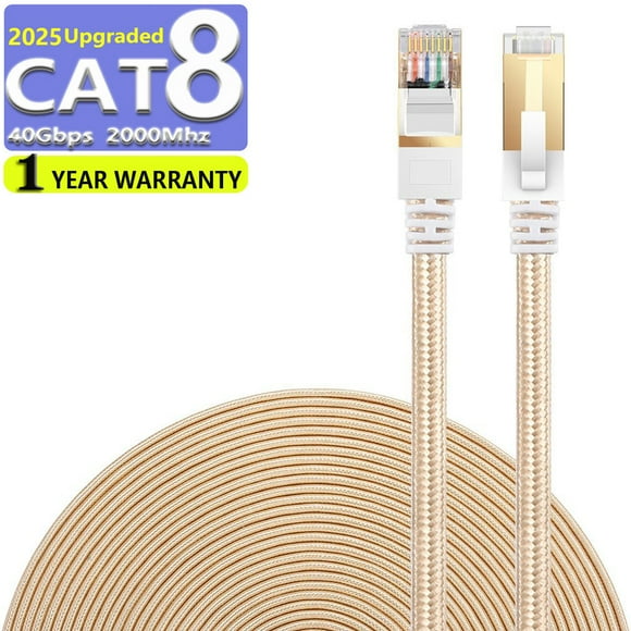 CAT8 Ethernet Cable 8m High Speed Nylon LAN Network Patch Cat8 Cable 40Gbps 2000Mhz SFTP LAN Wires RJ45