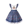 thumbnail image 1 of Girls Dress Vintage Candy Cane Princess Merry Christmas Ruffle 8 Years, 1 of 6