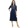 thumbnail image 2 of Bimba Women's Navy Blue Designer Tunic Kurta Kurti Indian Ethnic Party Wear-18, 2 of 6