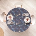 thumbnail image 4 of Ambesonne Nature Art Fitted Round Tablecloth, Dragonfly Modern Botany, 36"- 40" Diameter, Plum Teal and Multicolor, 4 of 5