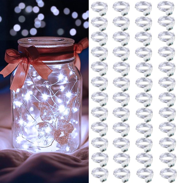 Guirnalda de luces LED AIKEI, paquete de 100, que funcionan con pilas de 7 pies