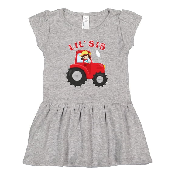 Inktastic Farmer Tractor Little Sis Girls Toddler Dress
