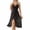 Black, variant on Womens Lingerie Wrap V Neck Nightdress Backless Sleeveless Side Split Soft Mesh Long Nightgown for Pajama Party