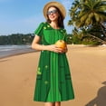 thumbnail image 4 of Balery St Patrick's day Vestidos sueltos de manga corta para mujer, vestidos de verano 2025, vestidos casuales de corte A con vuelo., 4 of 6