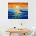 thumbnail image 2 of Nawypu  Modern Wall Art Oil Painting Sunrise Over the Sea Nature Picture Ready to Hang Canvas Wall Art for Living Room, 2 of 4