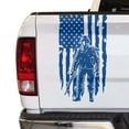 thumbnail image 1 of Soldier Enlisted Man Fighter U.S. Army USMC USAF Distressed American USA US Flag Truck Tailgate Vinyl Decal Fits Most Pickup Trucks Veteran Retired Military Sticker … (11" x 20", Blue), 1 of 8