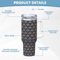 thumbnail image 5 of Picia Mardi Gras Carnival3 Pattern 40oz Ice Bully Insulated Tumbler with Handle, Double-Wall Stainless Steel Cup, Leak-Proof Lid and Straw, 5 of 8