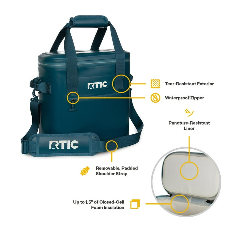RTIC 15 Qt, Ultra-Tough Soft Cooler, Holds 20 Cans, Leakproof