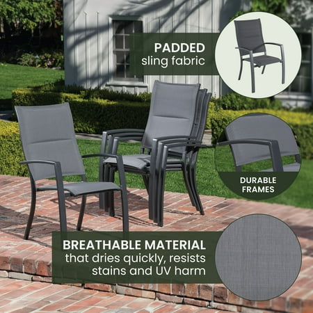 Hanover Naples 11-Piece Outdoor Dining Set, Gray, NAPDN11PCHB-GRY