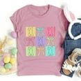 thumbnail image 4 of Plebaso T-Shirts de Pâques pour Femmes Manches Courtes Imprimés Graphiques Hauts Été Décontractés Amples, 4 of 6